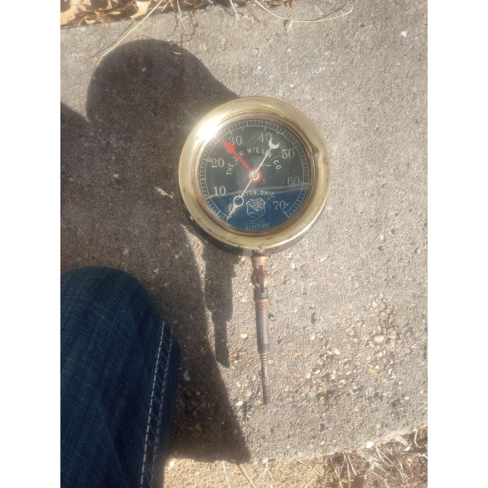 Altitude Gauge 0-70 Cast Iron W Valve By J.H Mclain Co Canton Ohio Locomotive